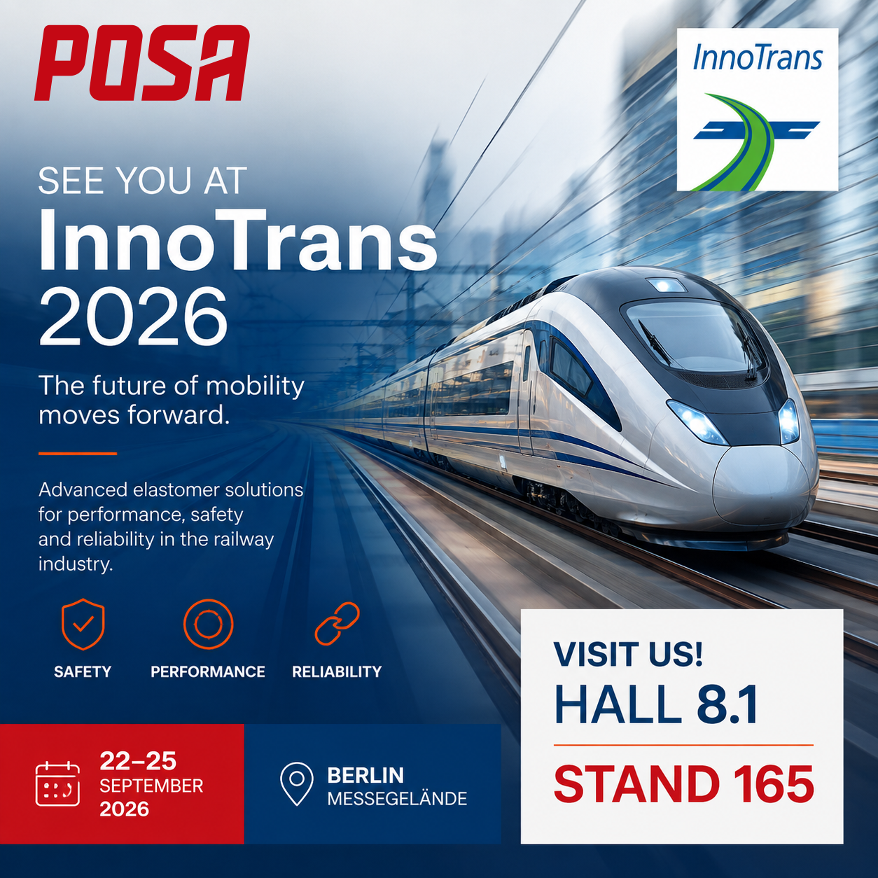 POSA a InnoTrans 2026: gli elastomeri viaggiano verso il futuro della mobilità